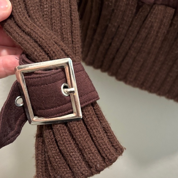 Vintage Yoki Brown Turtleneck Sweater with zippers and buckles - Picture 3 of 7
